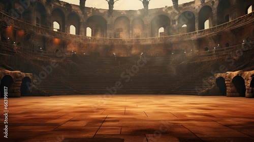 Lifelike Battlefield For Battles Video Game, Fighting Video Game Background, Theater Battlefield, Digital Visuals for Game, Video Game Arena Background, Coliseum Background. Generative AI