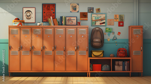 A school locker room illustration