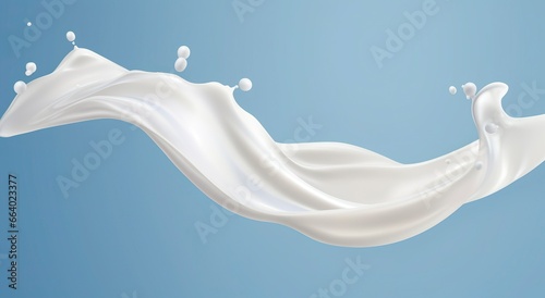 White milk splash isolated on background, liquid or Yogurt splash, 3d illustration.