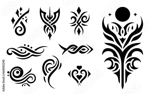 Tribal tattoo design vector illustration black color