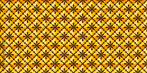 Gold floral tile seamless pattern for home decoration, wallpaper, wrapping paper and fabric
