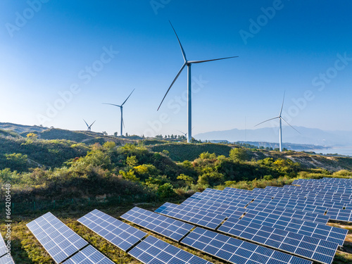 Solar panels and wind power generation equipment