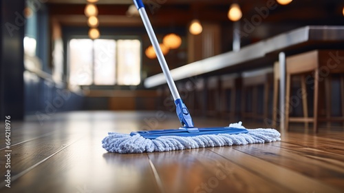 The microfiber mop head efficiently captures dirt and grime