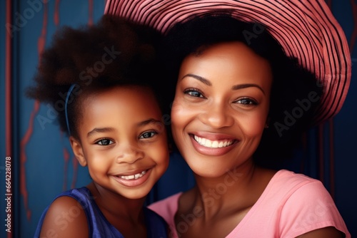 A Smiling Mother and Daughter Duo. Fictional characters created by Generated AI.