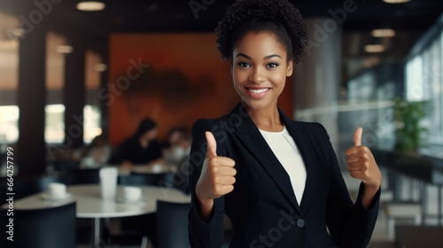 Businesswoman Giving a Thumbs Up. Fictional characters created by Generated AI.