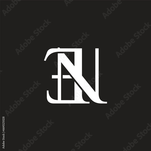 letter en simple linked font logo vector