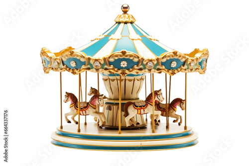 Toy Merry Go Round isolated on transparent background, Generative Ai