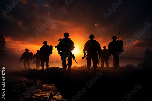 In the midst of intensity, soldiers silhouettes demand attention and respect