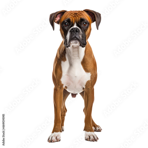 boxer dog looking isolated on white