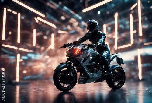uida nel futuro, immagine di una moto futuristica