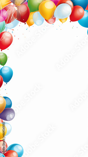 Birthday party balloons with copy space