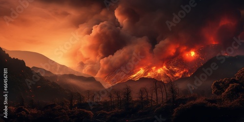  A Mountain Engulfed in Flames, a Devastating Forest Fire, and the Heroic Firewall of Nature's Resilience