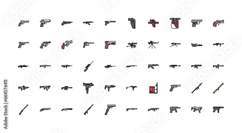 gun icon set