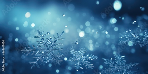 beautiful detailed snowflakes falling from the sky, suitable for greeting cards or backgrounds - ai-generated