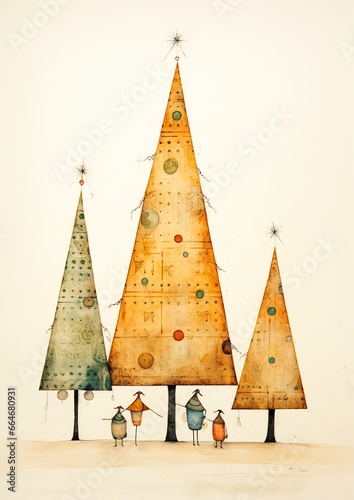 birds standing tree desert stilts silver yellow spores floating air large triangular shapes textures tall trees gray anthropomorphic britt marling