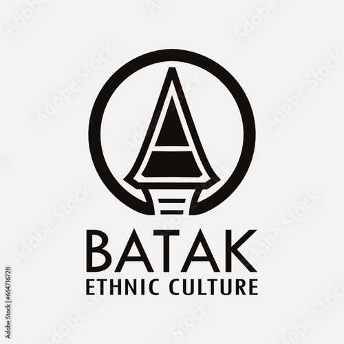 Indonesian batak house building asian house logo with colorful design vector art.