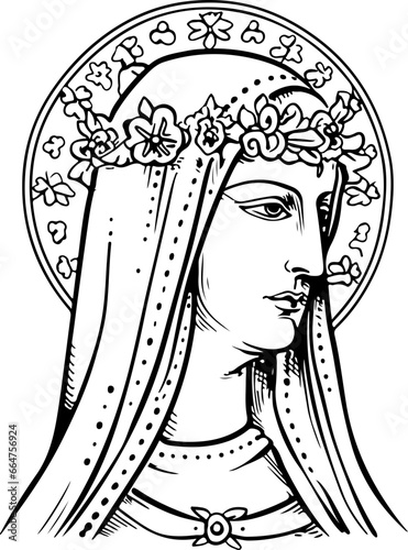 Saint Rita of Cascia illustration 