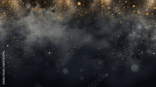 Elegant grey christmas card background texture with gold glitter and dark colors