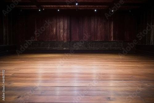 close-up of a theater stages wooden floor