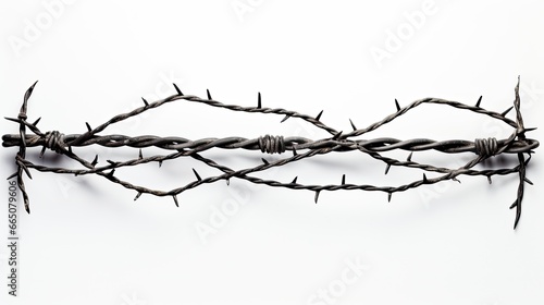 barbed wire on a white background.