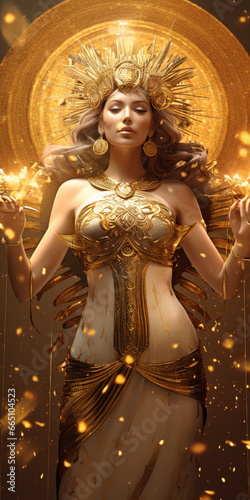 Beautiful woman Goddess Fortuna, The Mistress of Fate and Fortune Throughout the world, few goddesses are surrounded by as much admiration and reverence as the Goddess Fortuna. AI Generative