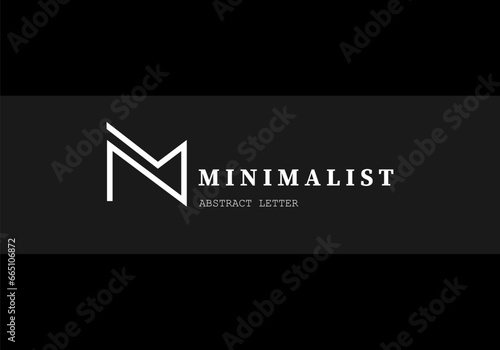 Minimalist letter mn or nm for initial logo