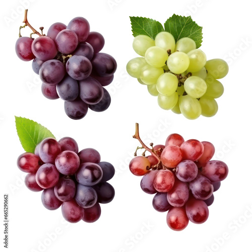 Set of grape isolated on transparent background,transparency 