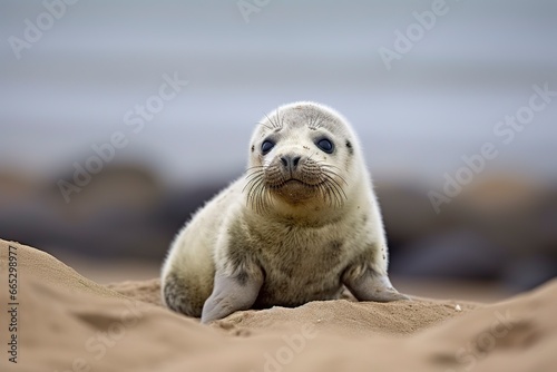Harbor seal cub.