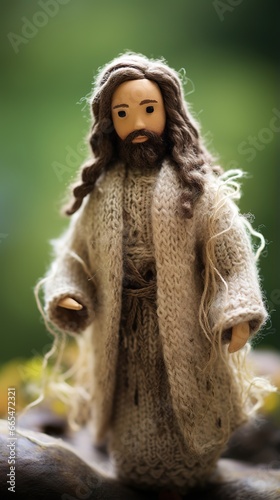  portrait of a needle felted standing jesus 
