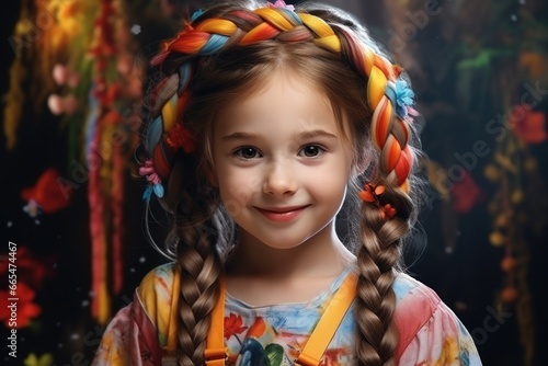 Little Girl with Braids