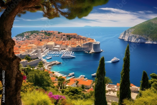 Dubrovnik old town on the Adriatic Sea, Croatia, Historic town of Dubrovnik panoramic view, AI Generated