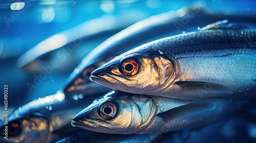 fresh sardine fish in the water