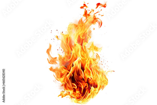 Bright and dynamic fire flames, cut out