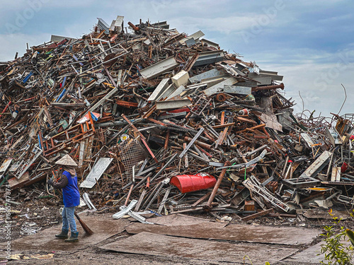 Pile of scrap metal at a junkyard