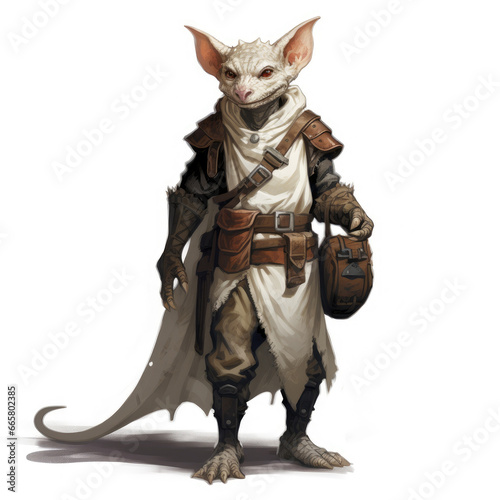 Realistic Kobold in Forest , Medieval Fantasy RPG Illustration