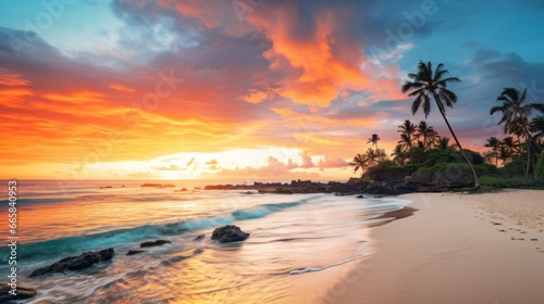 The top shock photo of a travel destination theme captures the stunning sunset over the white sand beaches