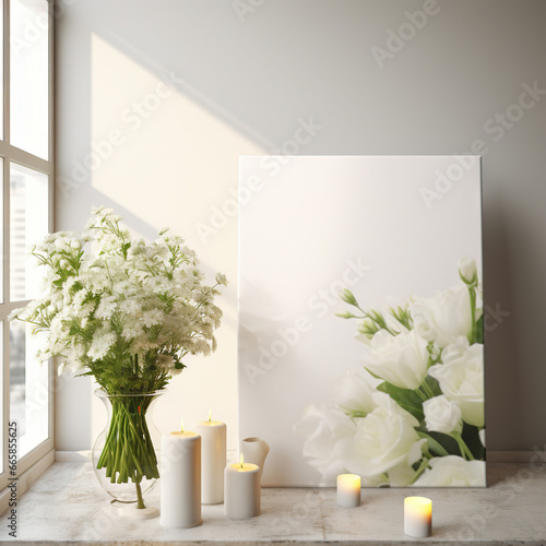 tela con fiori bianchi