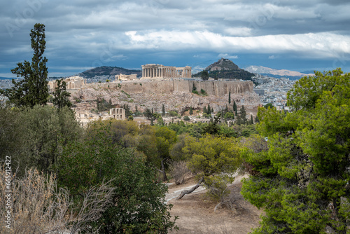 Aerial cityscape view of Athens capital city of Greece