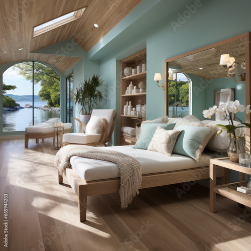  Relaxing coastal spa room with vaulted ceiling a 