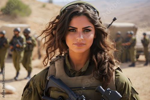 Israeli military young girl, generative ai 