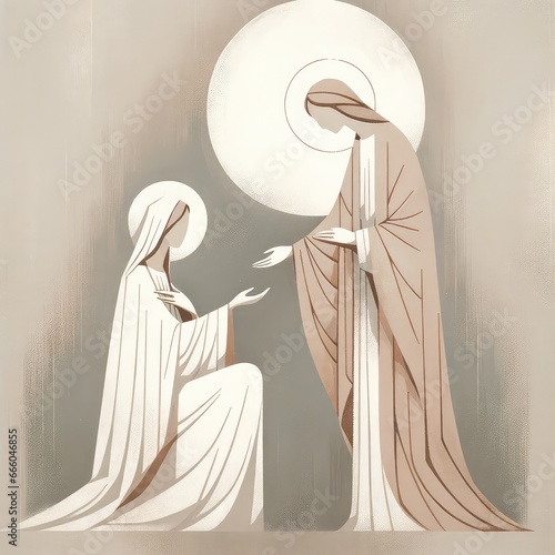 Annunciation to the Blessed Virgin Mary. Vector illustration.