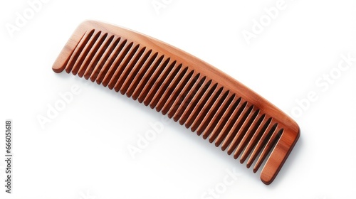 Side view of wooden comb isolated on white