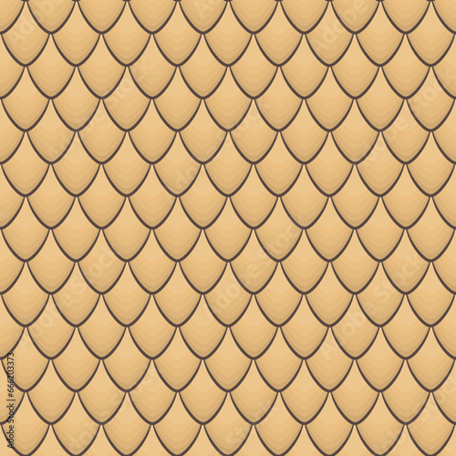 Wood dragon scales vector texture seamless pattern