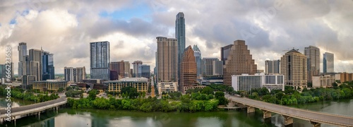 4K Image: Austin, Texas USA Skyline with Modern Buildings along the Colorado River