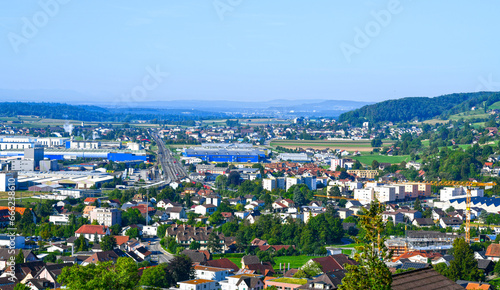 Luftansicht Oensingen, Bezirk Gäu des Kantons Solothurn (Schweiz)