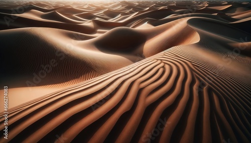 Image of sand dunes affected by desert winds.