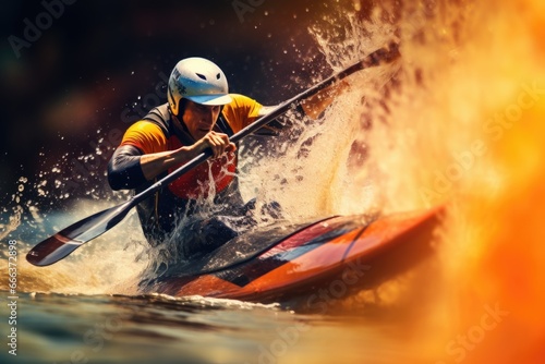 Kayak slalom concept background