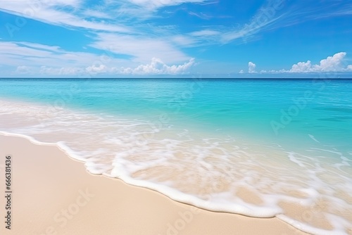 Summer Beach Panorama: Captivating White Sand Beach and Turquoise Water