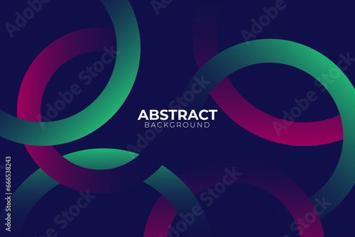 Abstract purple and green circles overlapping on dark blue background