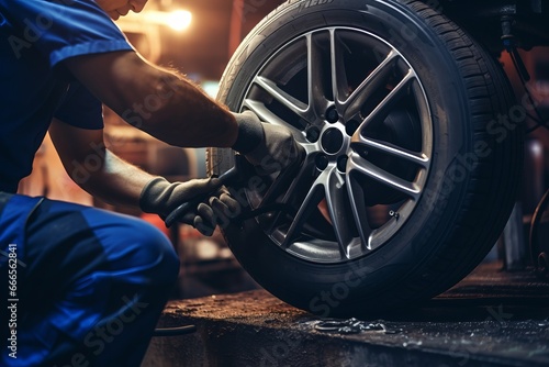 Professional tire repair at a reliable car repair shop with skilled technicians and modern equipment